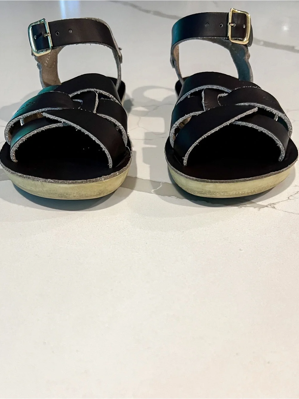 Saltwater Chocolate Brown Sun San Swimmer Sandals Little Kids Sz 1